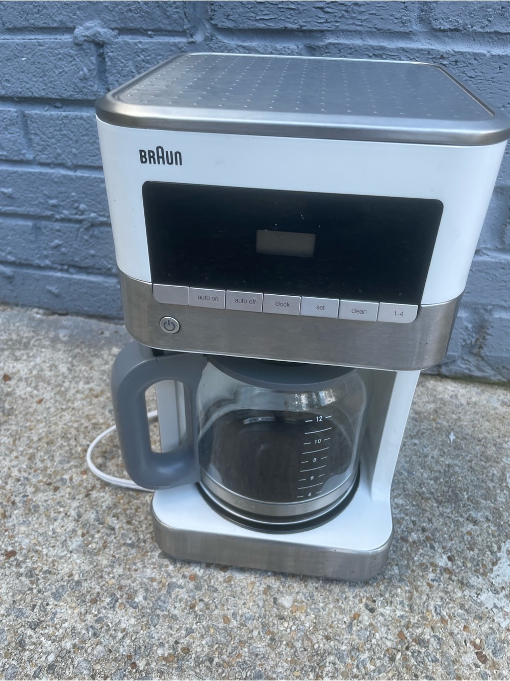 Braun White & Silver 12-Cup Drip Coffee Maker